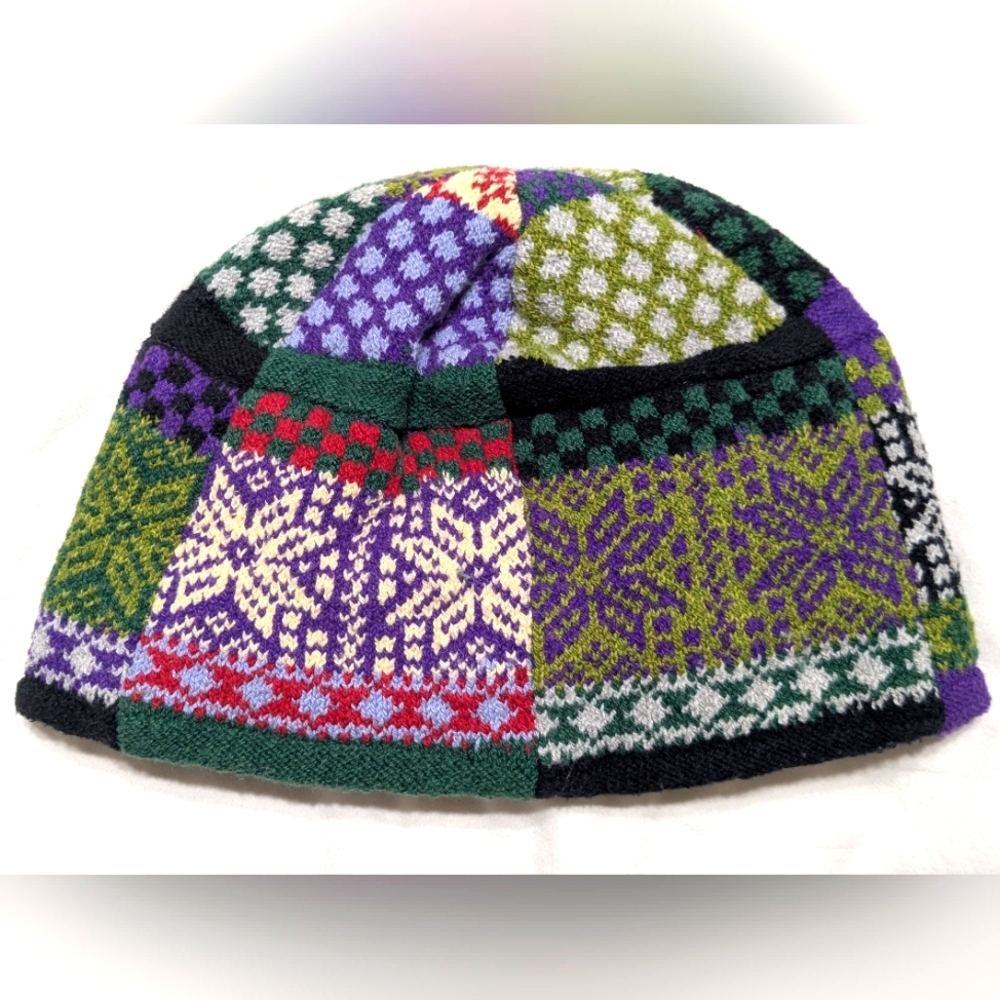 Solmate Socks Colorful Patchwork Knit Beanie - image 2